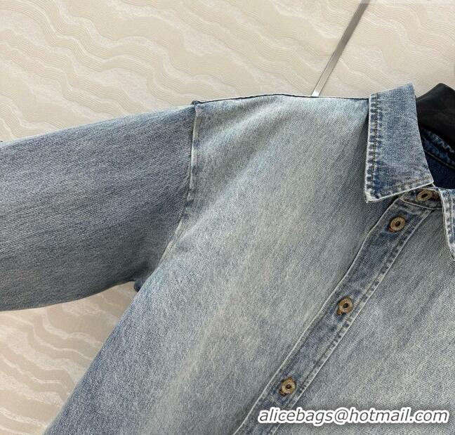 Big Discount Loewe Washed Denim Jacket 021502 Blue 2025