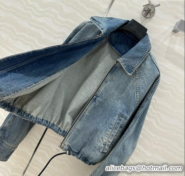 Super Quality Loewe Washed Denim Oversized Jacket 0215 Blue 2025