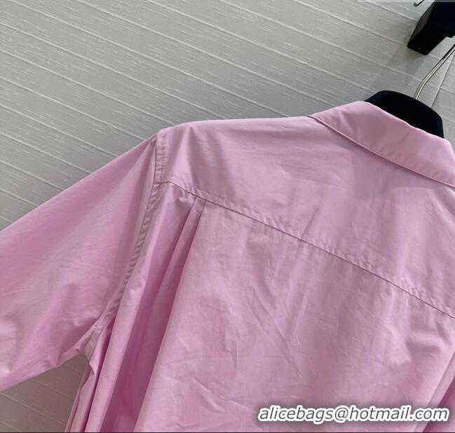 Best Price Loewe Cotton Shirt with Belt Strap C0306025 Pink 2025