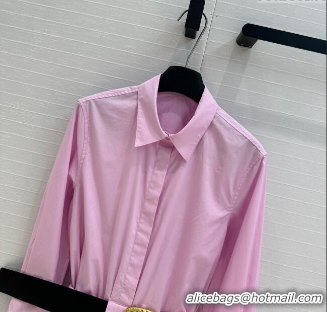 Best Price Loewe Cotton Shirt with Belt Strap C0306025 Pink 2025