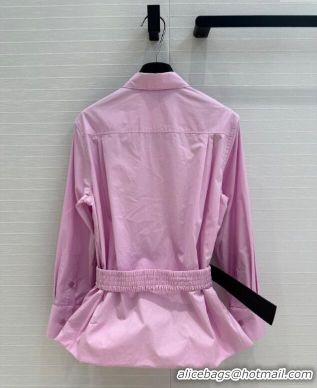 Best Price Loewe Cotton Shirt with Belt Strap C0306025 Pink 2025