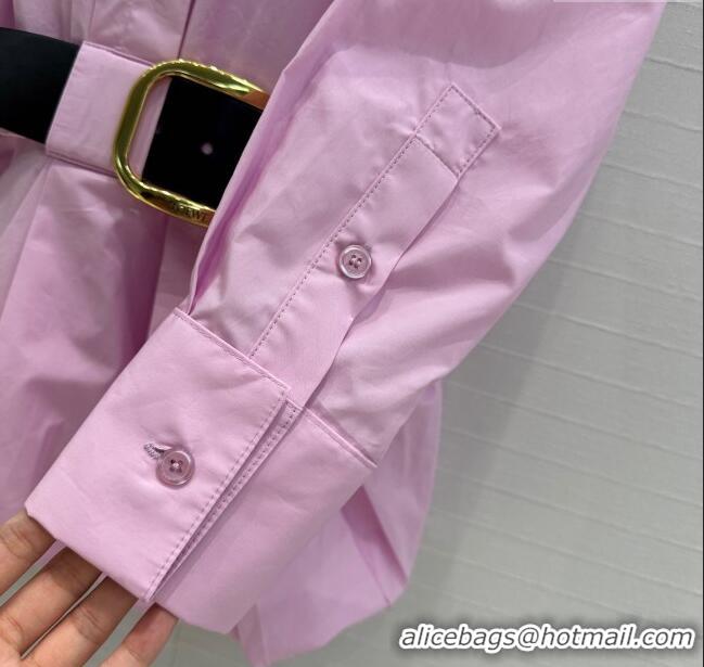 Best Price Loewe Cotton Shirt with Belt Strap C0306025 Pink 2025