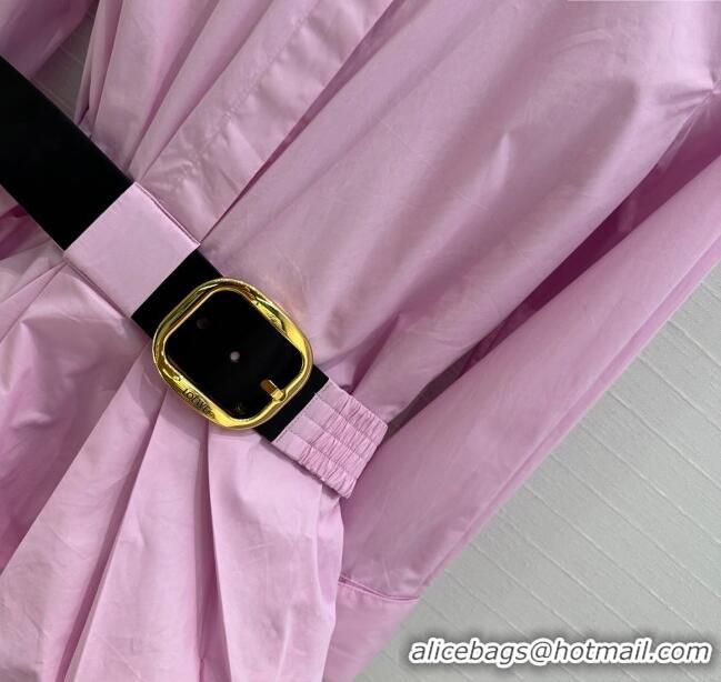 Best Price Loewe Cotton Shirt with Belt Strap C0306025 Pink 2025