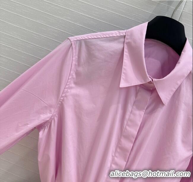 Best Price Loewe Cotton Shirt with Belt Strap C0306025 Pink 2025