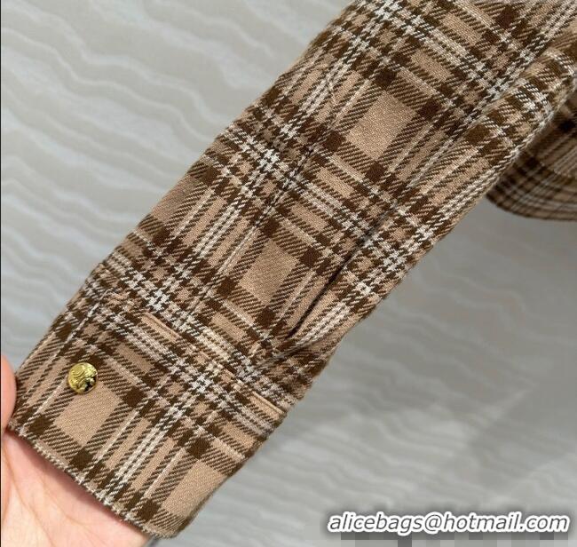 Reasonable Price Celine Check Shirt 1203 Beige 2024