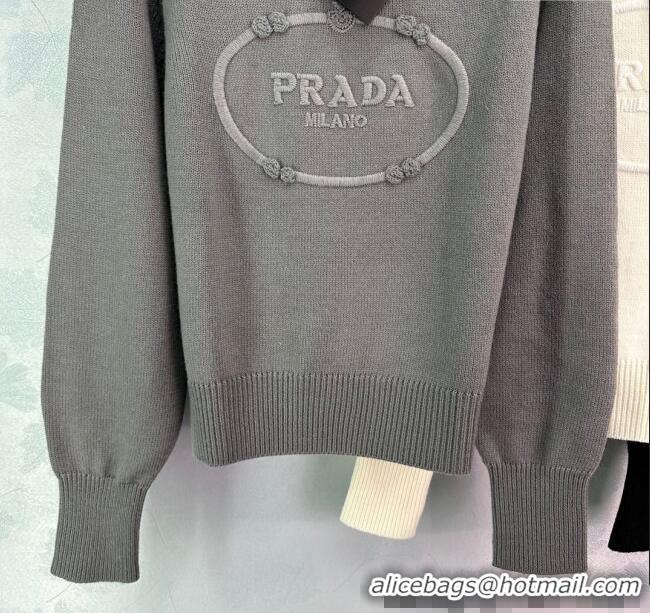 ​Top Grade Prada Sweater 1123 White/Black/Grey 2024