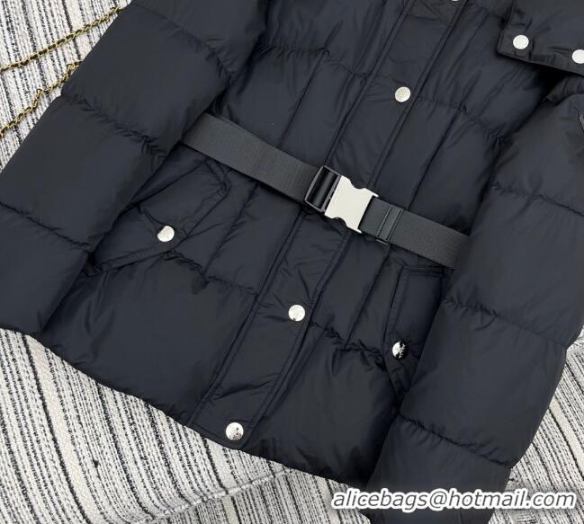 Super Quality Prada Down Jacket with Belt 1203 Black 2024