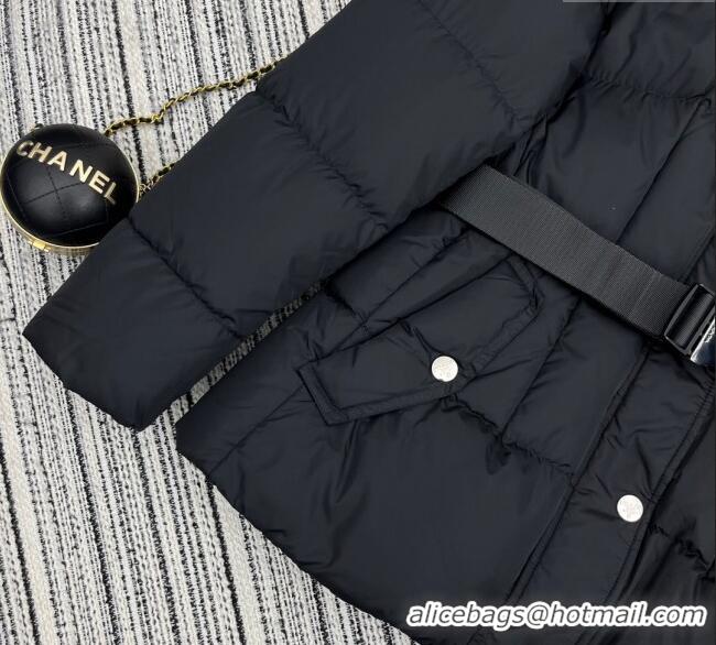 Super Quality Prada Down Jacket with Belt 1203 Black 2024