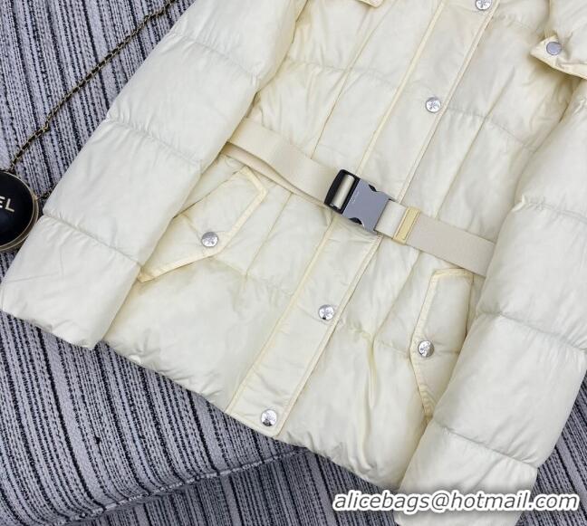 Super Quality Prada Down Jacket with Belt 1203 White 2024