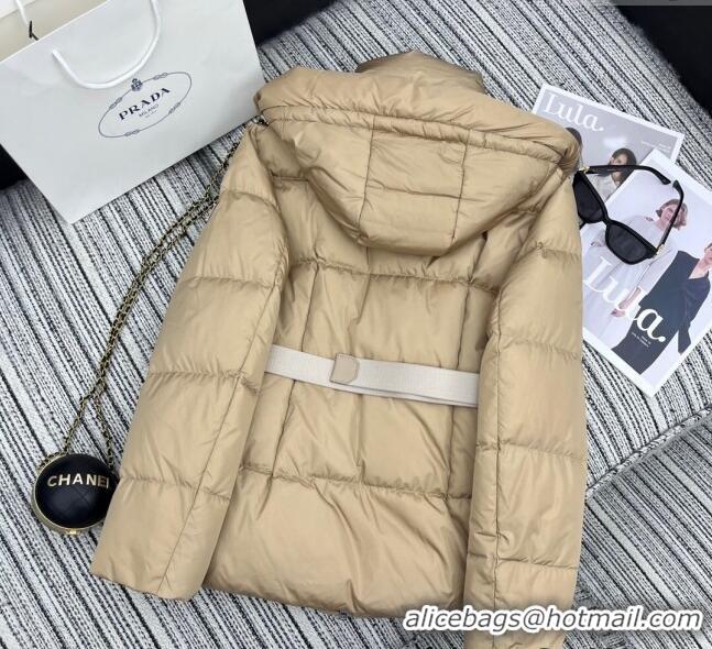 Reasonable Price Prada Down Jacket with Belt 1203 Beige 2024