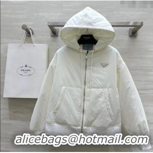 New Fashion Prada Padded Nylon Jacket 1203 White 2024