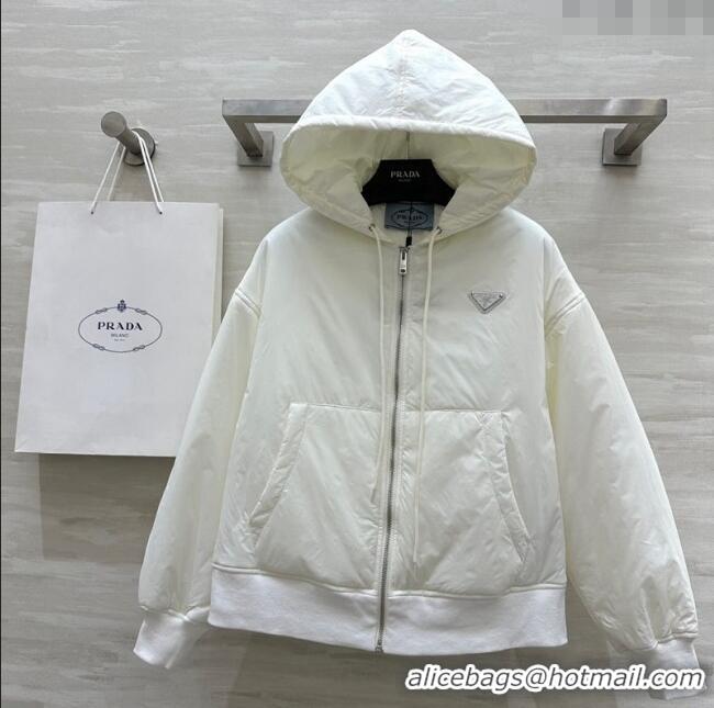 New Fashion Prada Padded Nylon Jacket 1203 White 2024