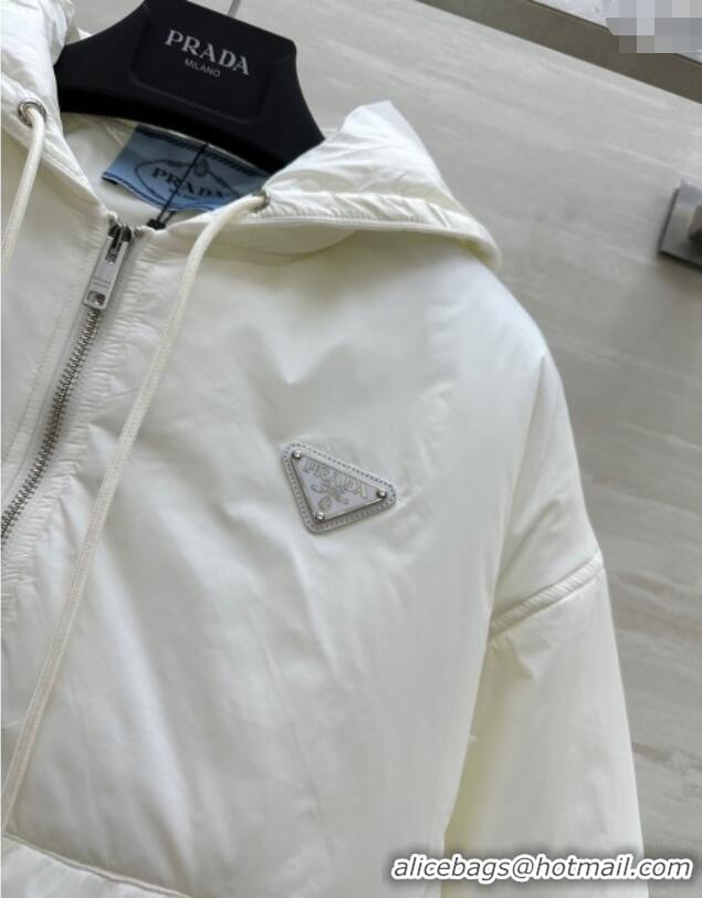 New Fashion Prada Padded Nylon Jacket 1203 White 2024