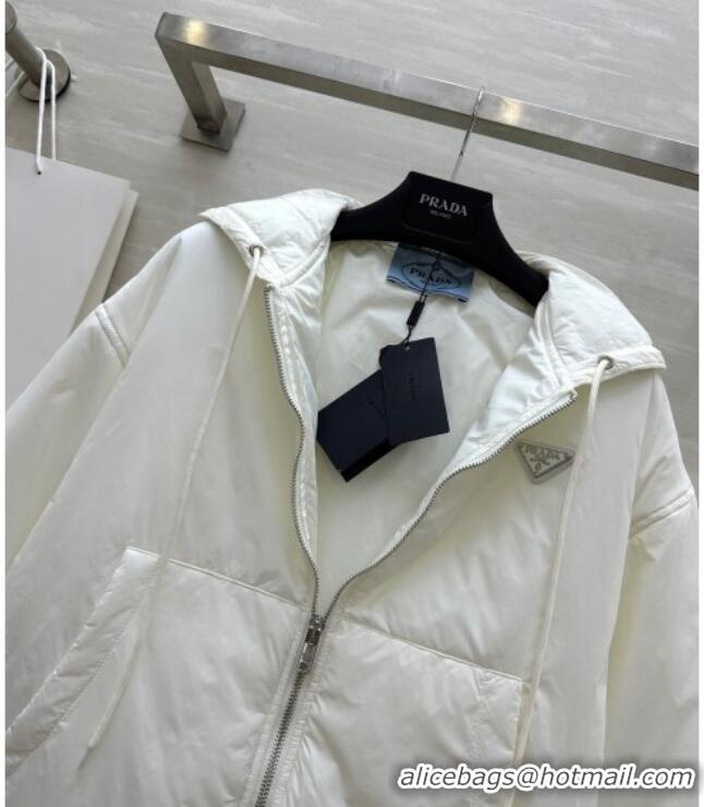 New Fashion Prada Padded Nylon Jacket 1203 White 2024