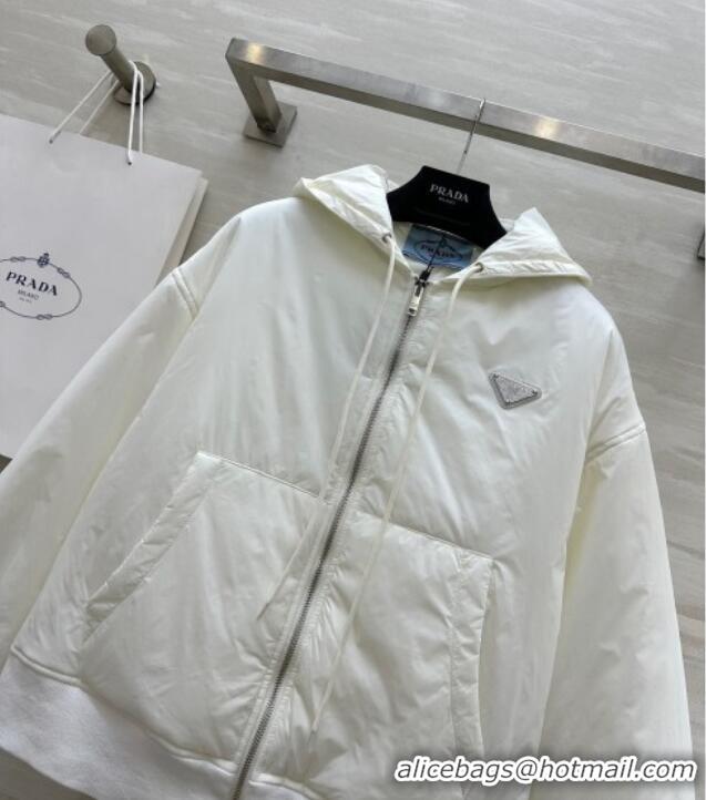 New Fashion Prada Padded Nylon Jacket 1203 White 2024