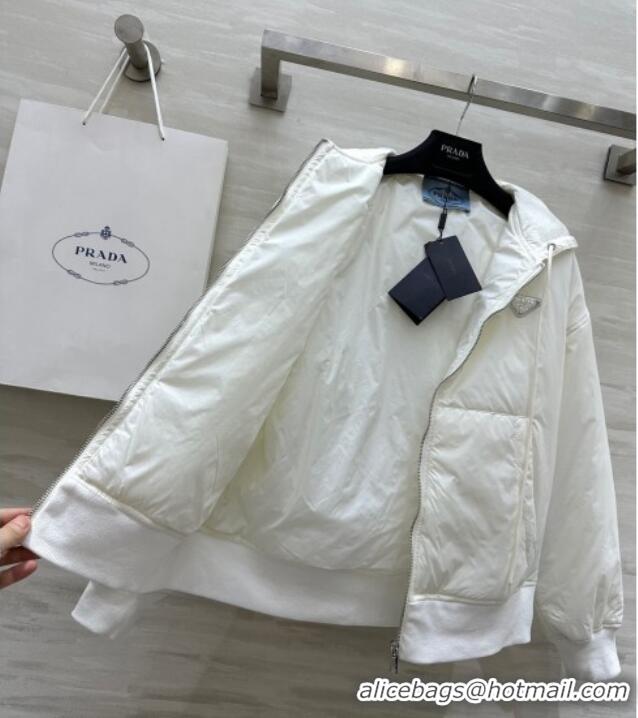 New Fashion Prada Padded Nylon Jacket 1203 White 2024