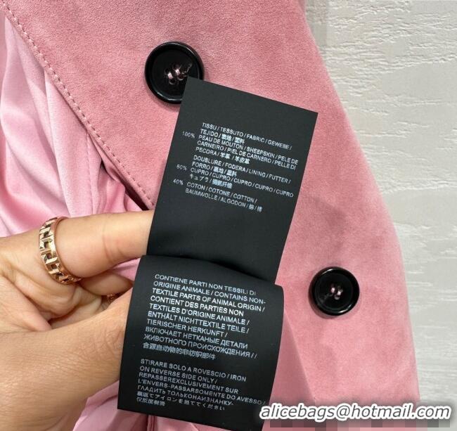 Super Quality Prada Suede Jacket 1203 Pink 2024