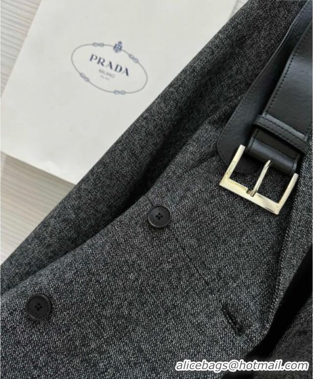 Luxury Discount Prada Belt Coat 1203 Dark Grey 2024