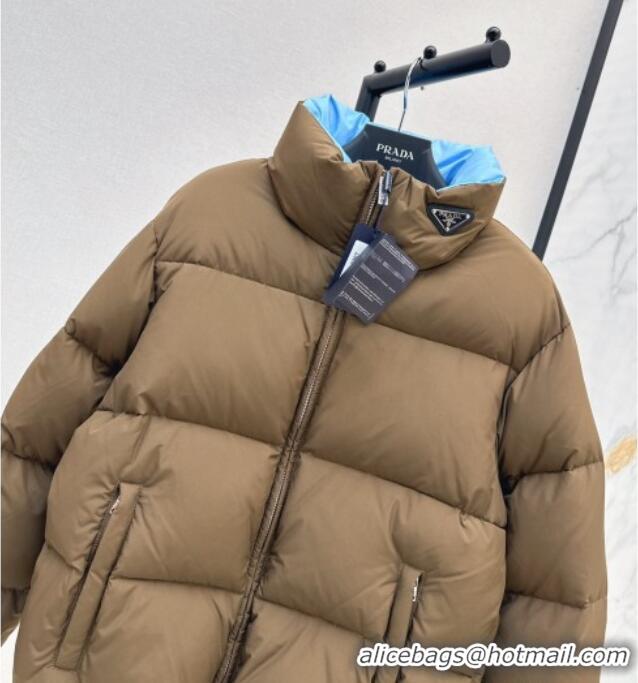 Affordable Price Prada Down Jacket with Logo 1203 Khaki 2024