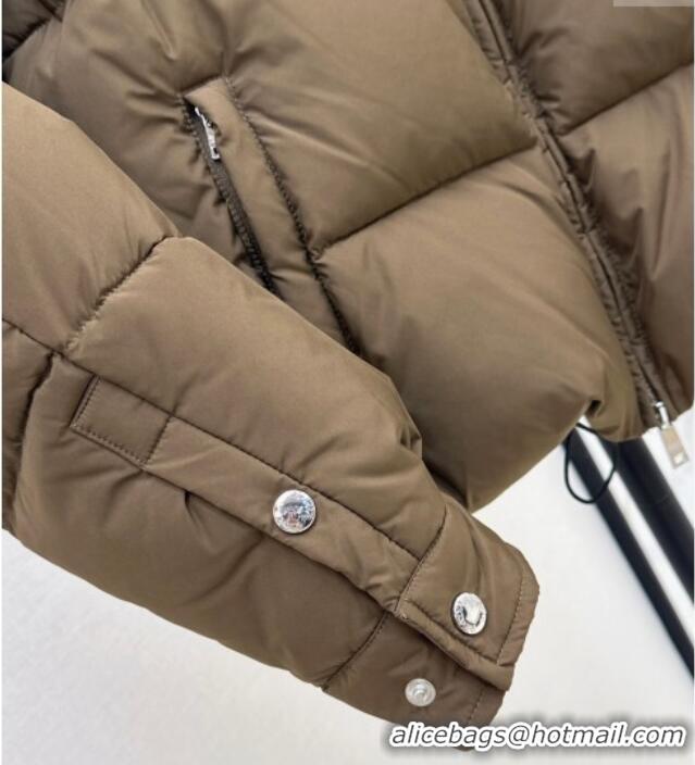 Affordable Price Prada Down Jacket with Logo 1203 Khaki 2024