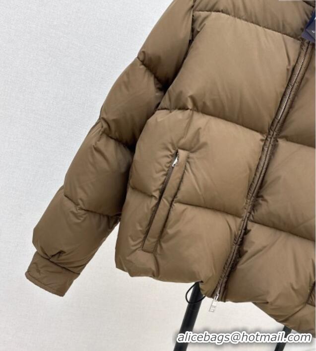 Affordable Price Prada Down Jacket with Logo 1203 Khaki 2024