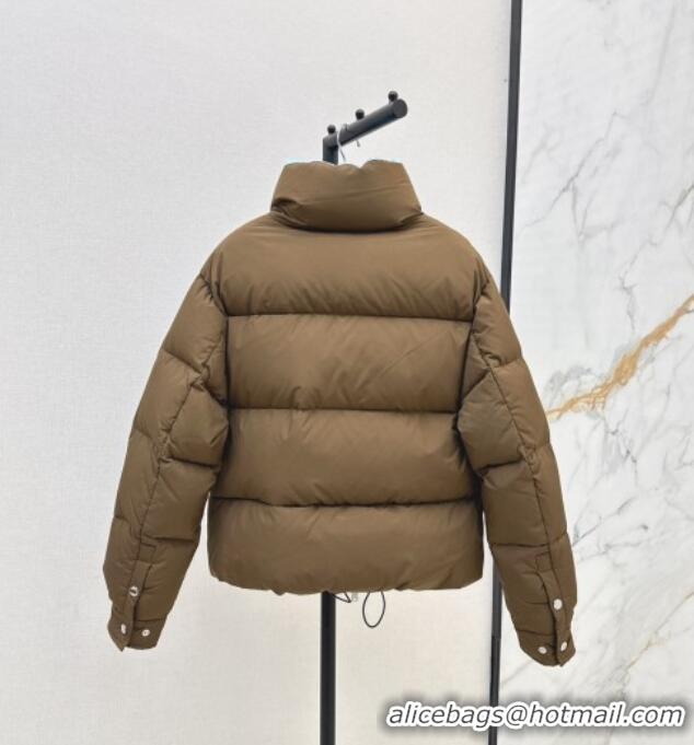 Affordable Price Prada Down Jacket with Logo 1203 Khaki 2024