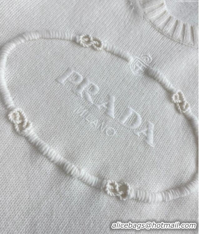 Well Crafted Prada Wool Cashmere Sweater 121901 White 2024