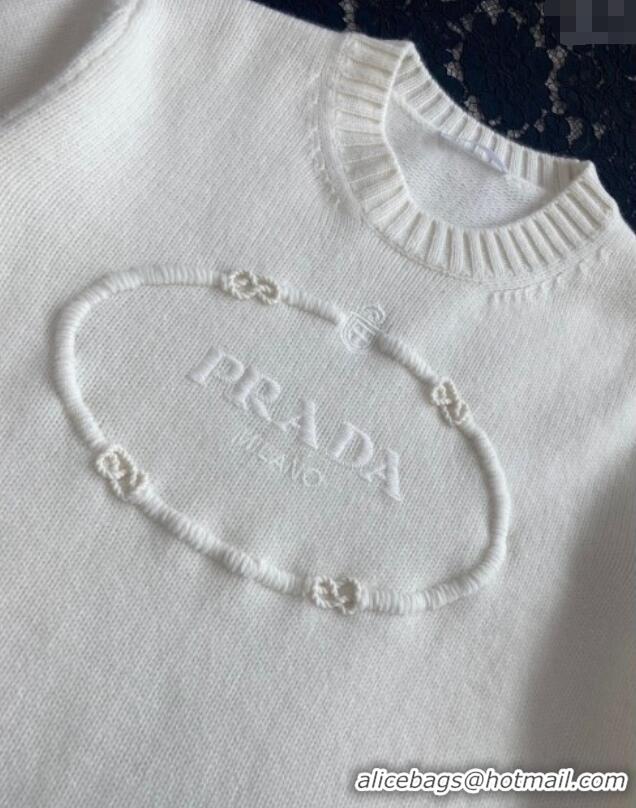 Well Crafted Prada Wool Cashmere Sweater 121901 White 2024