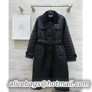 Well Crafted Prada Quilted Padded Coat 1219 Black 2024