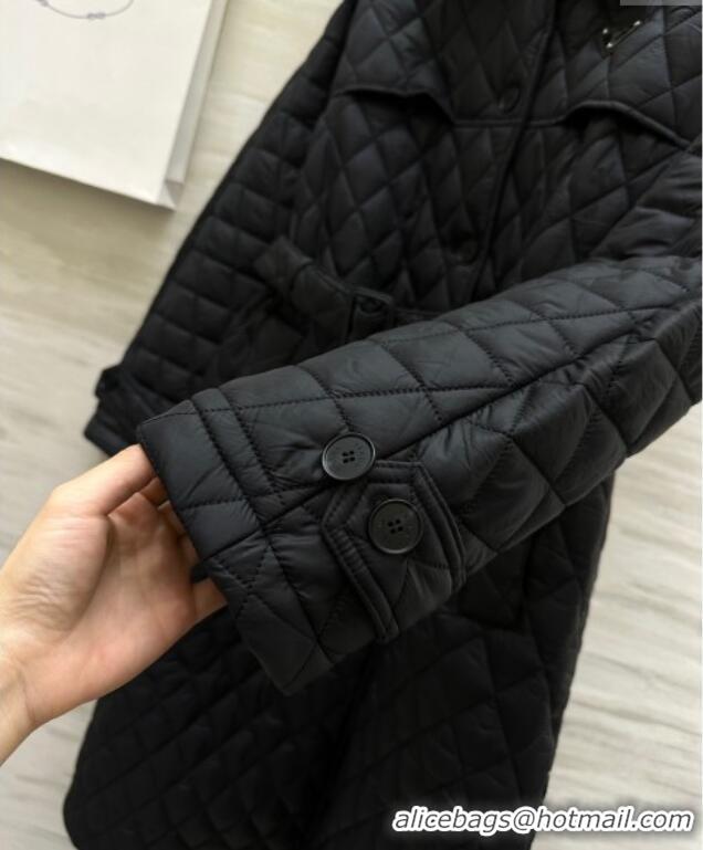 Well Crafted Prada Quilted Padded Coat 1219 Black 2024