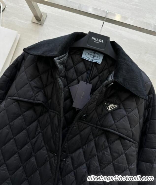 Well Crafted Prada Quilted Padded Coat 1219 Black 2024