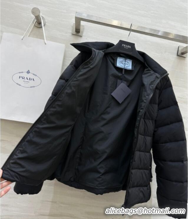 Buy Cheapest Prada Belt Down Jacket 1219 Black 2024