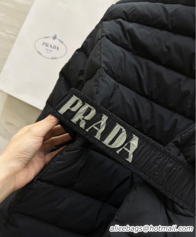 Buy Cheapest Prada Belt Down Jacket 1219 Black 2024