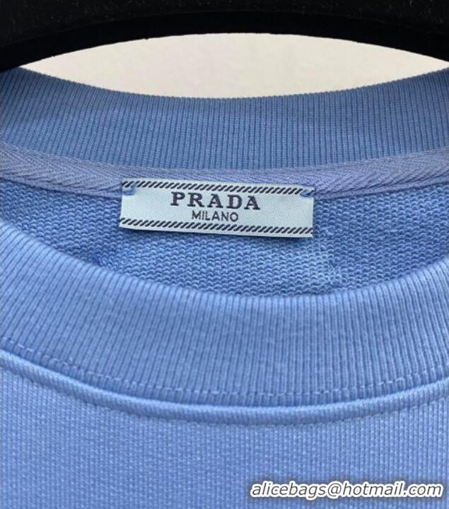 Grade Quality Prada Cotton Sweatshirt 0106 Blue 2025