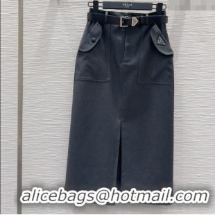 Most Popular Prada Cotton Skirt C030605 Grey 2025