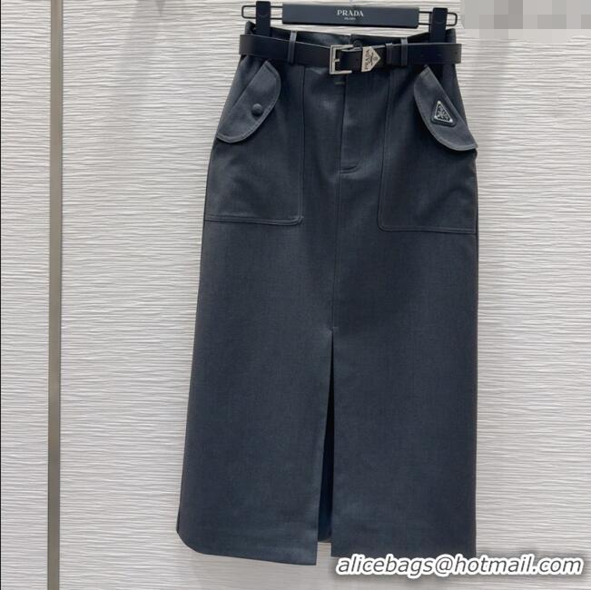 Most Popular Prada Cotton Skirt C030605 Grey 2025