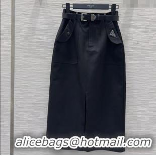 Hot Sell Cheap Prada Cotton Skirt C030605 Black 2025