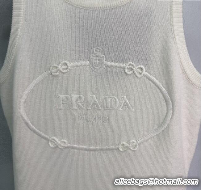 Well Crafted Prada Wool Cashmere Knit Vest 0306 Grey/White 2025