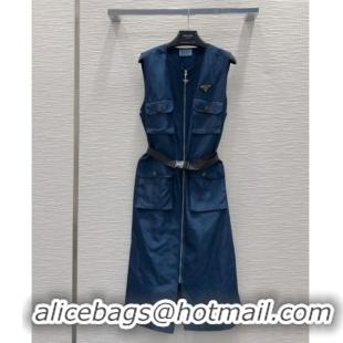 Unique Style Prada Nylon Long C030607 Dress Blue 2025