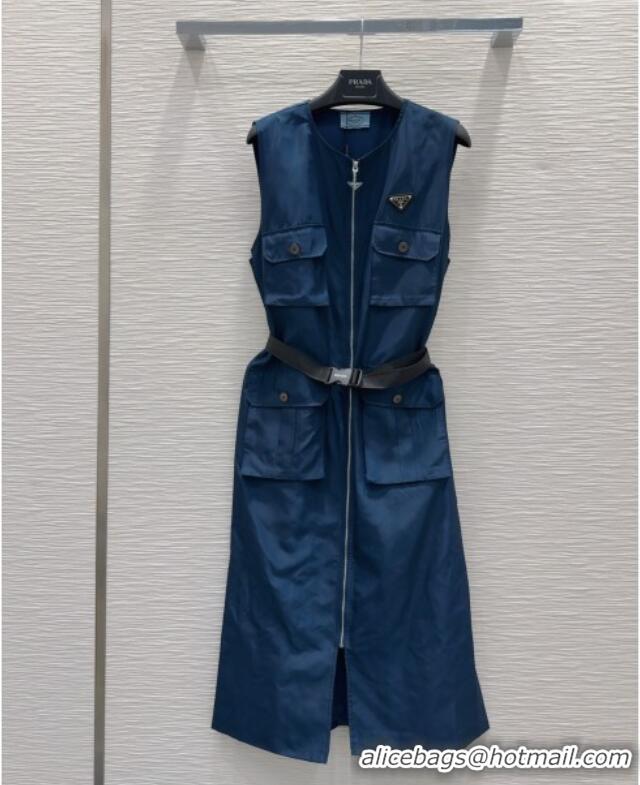 Unique Style Prada Nylon Long C030607 Dress Blue 2025