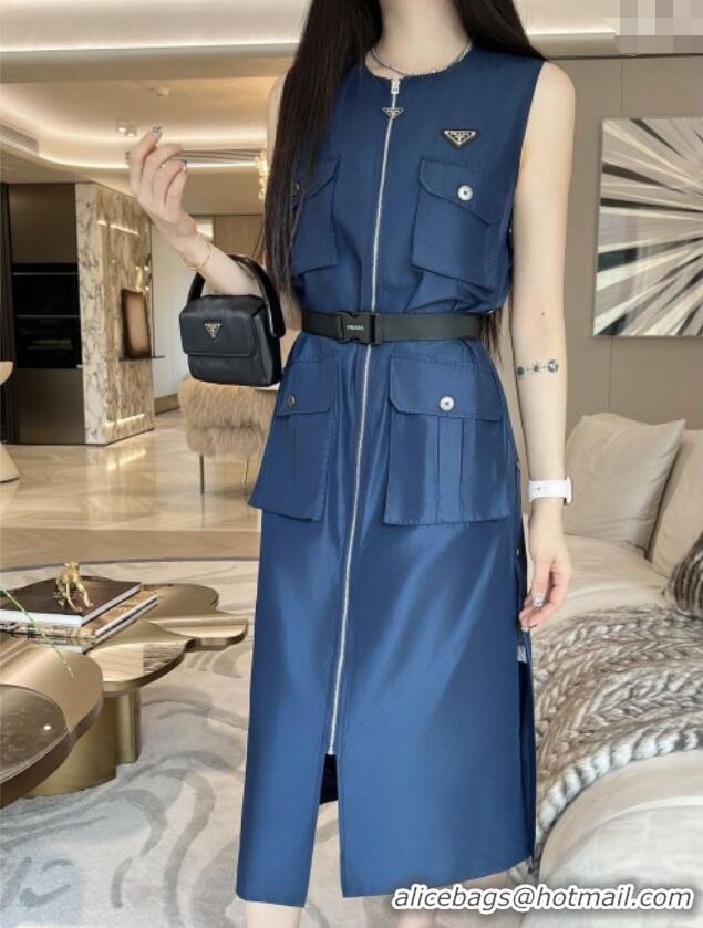 Unique Style Prada Nylon Long C030607 Dress Blue 2025