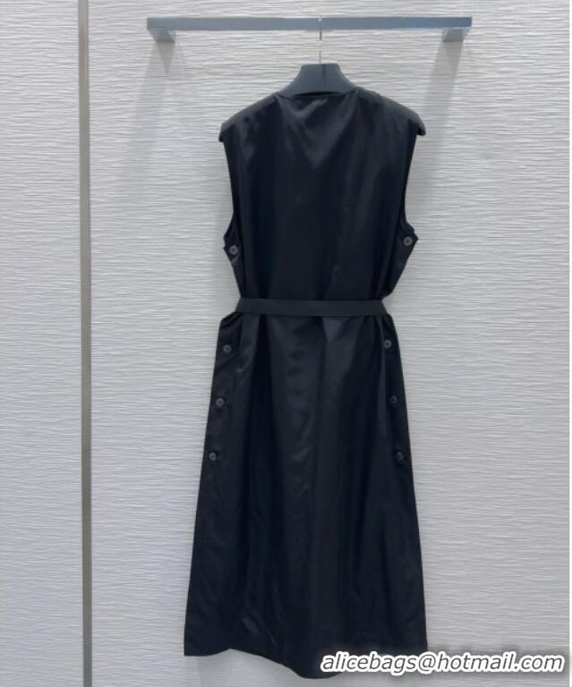 Top Quality Prada Nylon Long Dress C030607 Black 2025