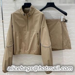 Promotional Prada Jacket and Shorts Set C030610 Beige 2025