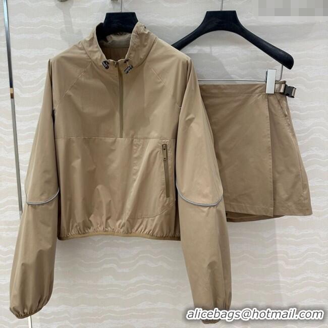 Promotional Prada Jacket and Shorts Set C030610 Beige 2025