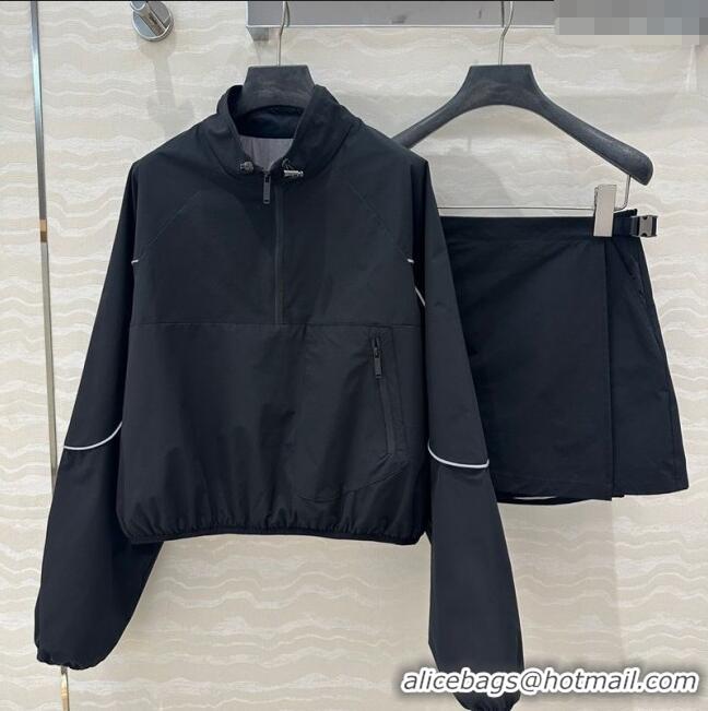 Famous Brand Prada Jacket and Shorts Set C030610 Black 2025