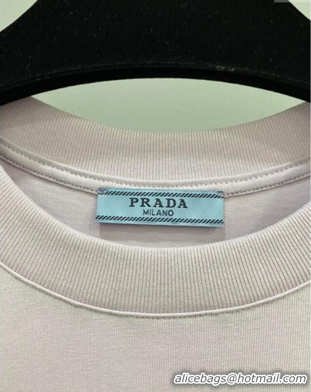 Good Product Prada Cotton T-Shirt 0306 Faded Pink 2025