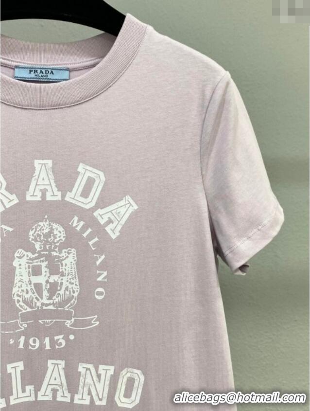 Good Product Prada Cotton T-Shirt 0306 Faded Pink 2025