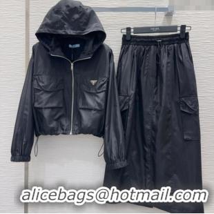 Top Grade Prada Jacket and Skirt Set C0306026 Black 2025