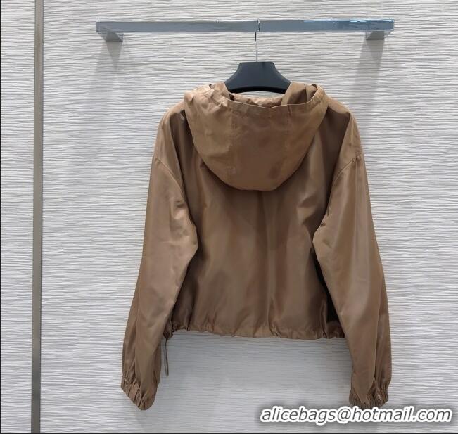 Luxury Discount Prada Jacket and Skirt Set C0306026 Brown 2025