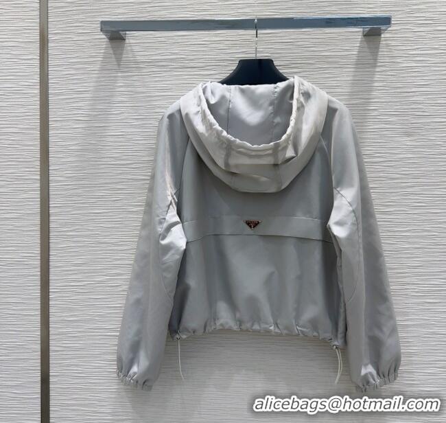 Pretty Style Prada Jacket and Shorts Set C0306027 Light Grey 2025